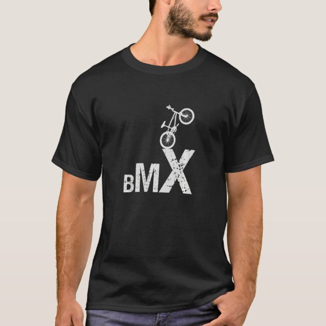 BMX Stunt Biking Bicycle BMX Stunt Dirt Bike Premi T-Shirt (Front)
