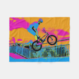 BMX Trickster - BMX Trick Bike Fleece Blanket