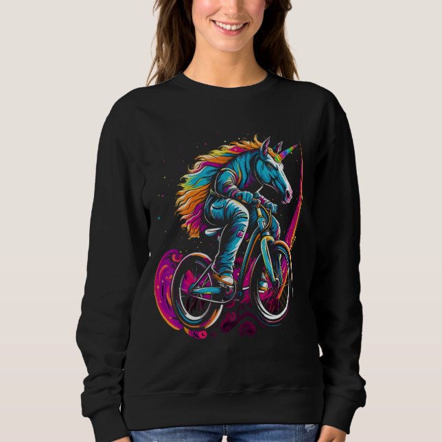 BMX Unicorn Bike  Magic Bicycle Rider Costume Sweatshirt (Front)