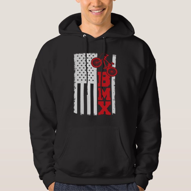 BMX USA Bicycle Freestyle Bike Dirt Hoodie (Front)