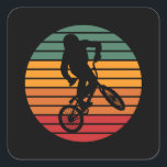 BMX Vintage Freestyle Sport Cycling Fun Bike Gift Square Sticker<br><div class="desc">Perfect stylish BMX bike for BMX,  cyclists,  freestyle,  bicycle and sports fans. Ideal for cycling as a sporty biker outfit,  BMX motifs or BMX children's design for cycling with the bike for downhill and tricks for hobby and leisure</div>