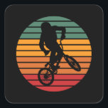 BMX Vintage Freestyle Sport Cycling Fun Bike Gift Square Sticker<br><div class="desc">Perfect stylish BMX bike for BMX,  cyclists,  freestyle,  bicycle and sports fans. Ideal for cycling as a sporty biker outfit,  BMX motifs or BMX children's design for cycling with the bike for downhill and tricks for hobby and leisure</div>