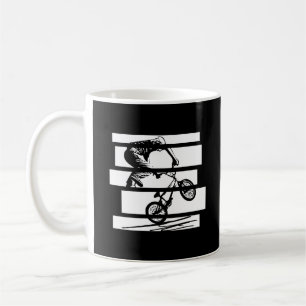 BMX Wheelie Silhouette Urban Lines Coffee Mug