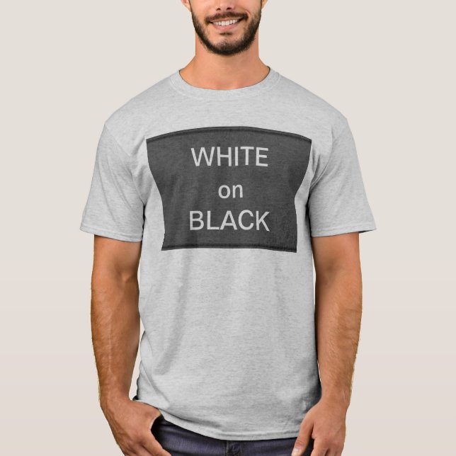 BNW Circles n Text Samples - White on Black T-Shirt (Front)