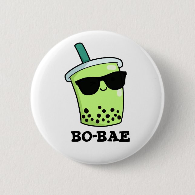 Bo-bae Funny Boba Tea Pun 6 Cm Round Badge (Front)