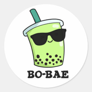 Bo-bae Funny Boba Tea Pun  Classic Round Sticker