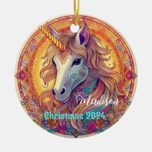 Bo Ho Unicorn Personalized Christmas Ornament