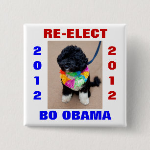 BO OBAMA 2012 15 CM SQUARE BADGE