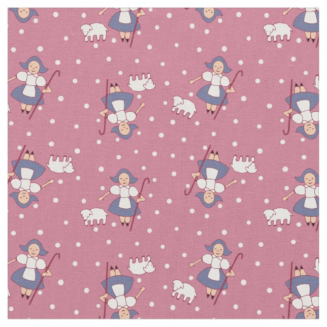 Bo Peep/Mary Had A Little Lamb fabric (Close Up)