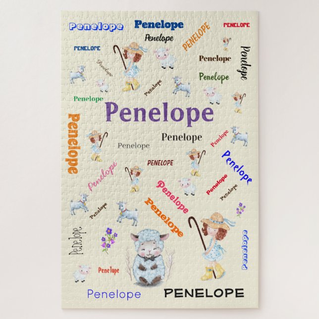 BO PEEP NURSERY RHYME Word Cloud Name Collage Jigsaw Puzzle (Vertical)
