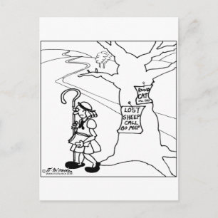 Bo Peep Posts Lost Sheep Sign Postcard