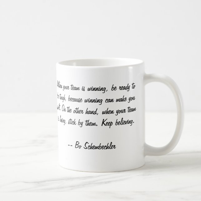 Bo Schembechler Leadership Quote Mug (Right)
