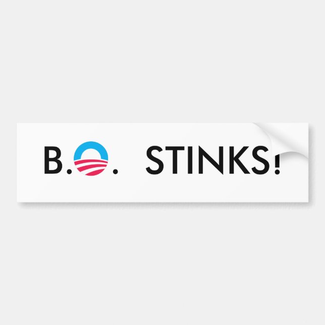 BO STINKS! BUMPER STICKER (Front)