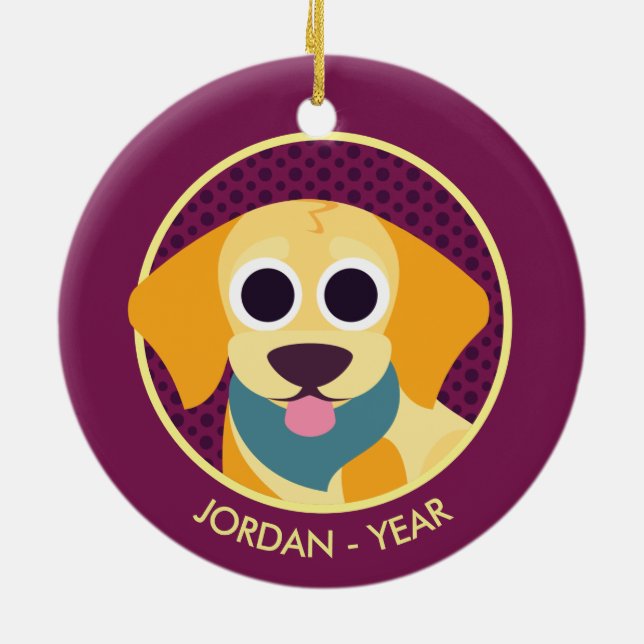 Bo the Dog Ceramic Ornament (Back)