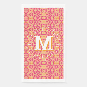 Boa Ripple in Pink + Orange Personalised Napkin