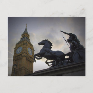 Boadicea Statue - Elizabeth Tower - Postcard