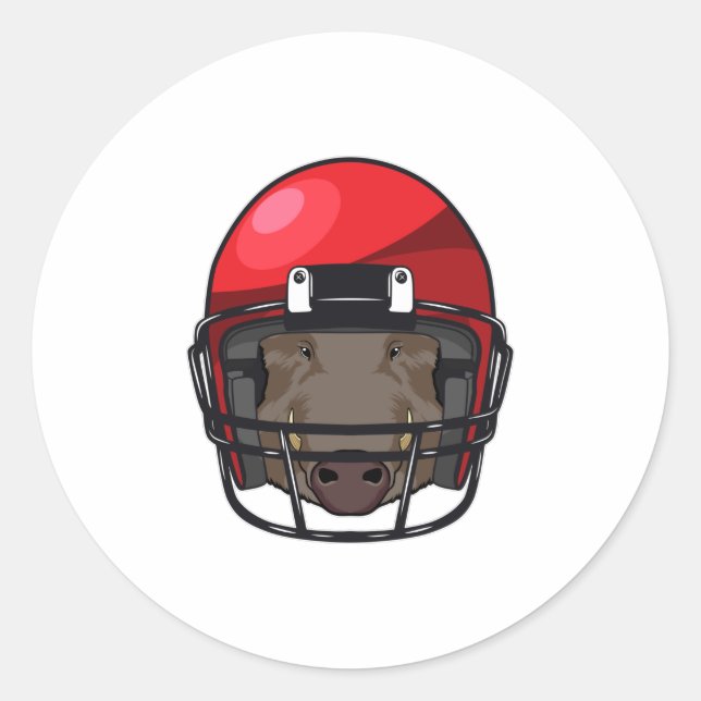 Boar at Football Sports Classic Round Sticker (Front)