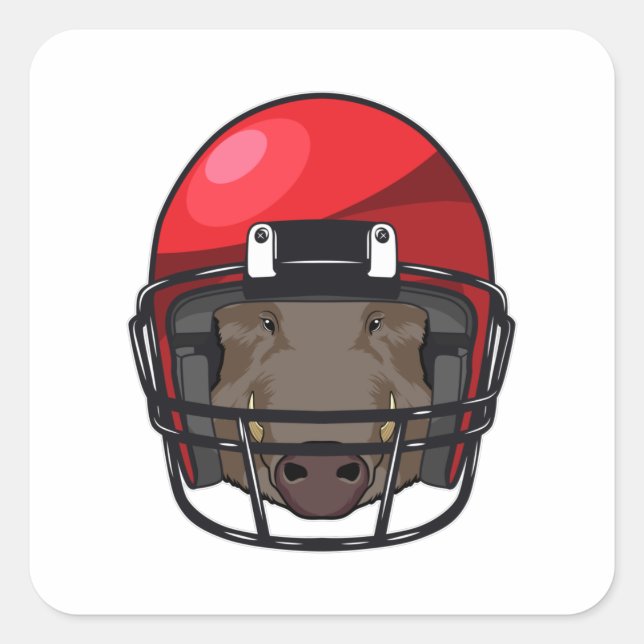 Boar at Football Sports Square Sticker (Front)