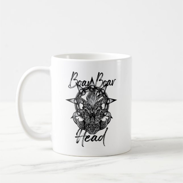 Boar Boar Head Coffee Mug (Left)