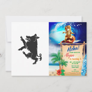 Boar  Dancing heraldry  silhouette Invitation