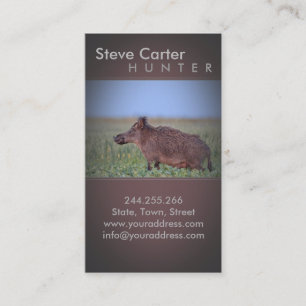 Boar Hog Hunter Forester Ranger Business Card