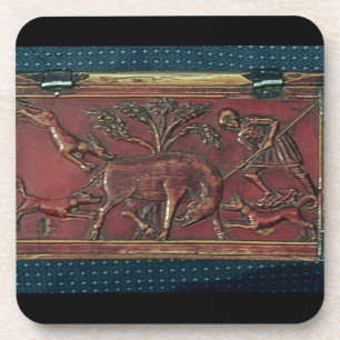 Boar Hunt, plaque from a Byzantine casket, 11th ce Coaster