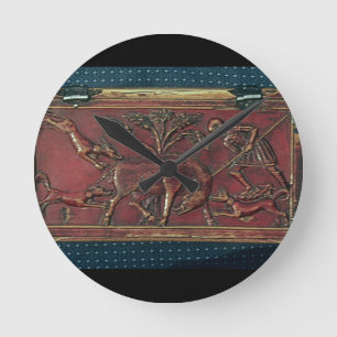 Boar Hunt, plaque from a Byzantine casket, 11th ce Round Clock
