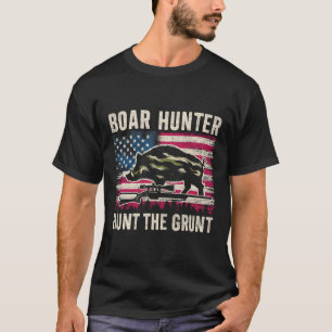 Boar Hunter Mens Hunt The Grunt Vintage American F T-Shirt