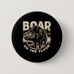 Boar On The Floor Men's Vintage Camo Wild Hog Retr 6 Cm Round Badge