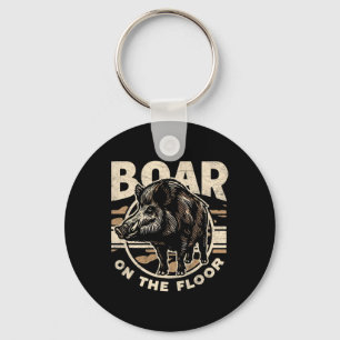 Boar On The Floor Men's Vintage Camo Wild Hog Retr Key Ring