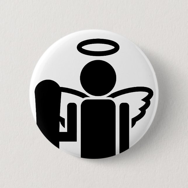 board angel. 6 cm round badge (Front)