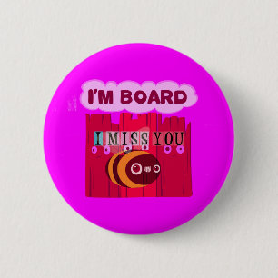 Board Bee Art Print 6 Cm Round Badge