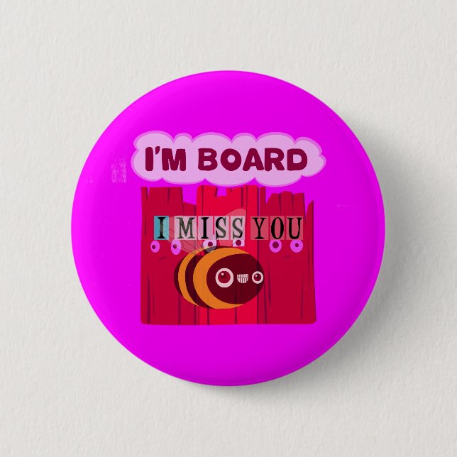 Board Bee Art Print 6 Cm Round Badge (Front)