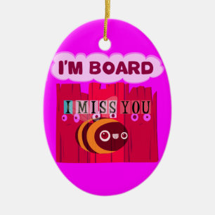 Board Bee Art Print Ceramic Tree Decoration
