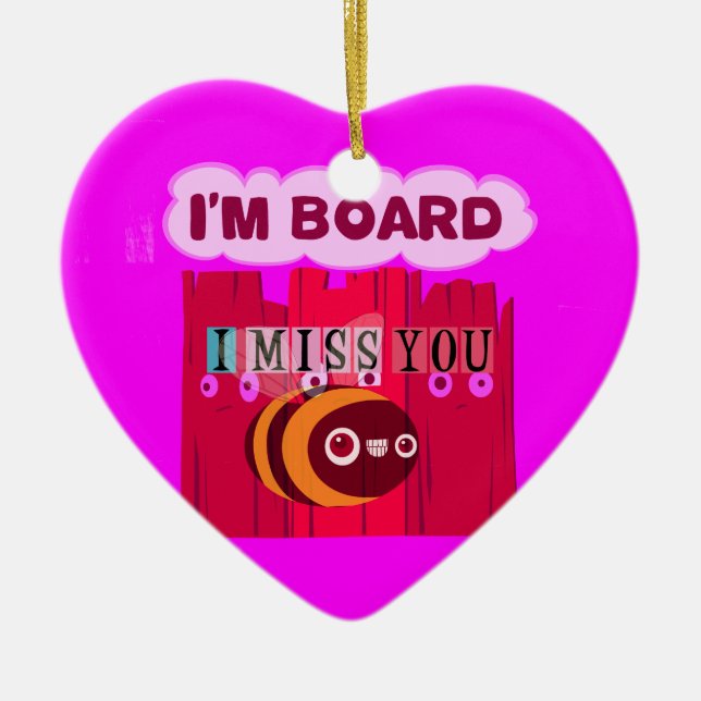 Board Bee Art Print Ceramic Tree Decoration (Front)