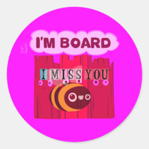 Board Bee Art Print Classic Round Sticker