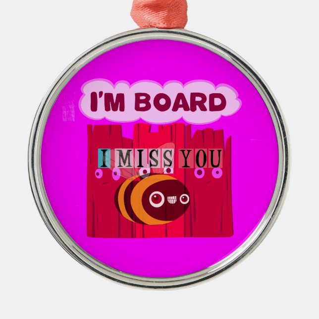 Board Bee Art Print Metal Ornament (Front)