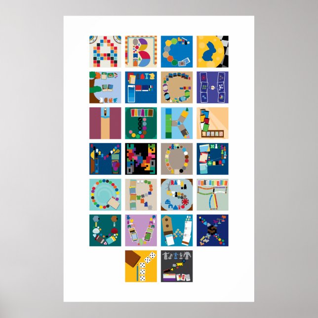Board Game Alphabet Poster - Vertical (Front)