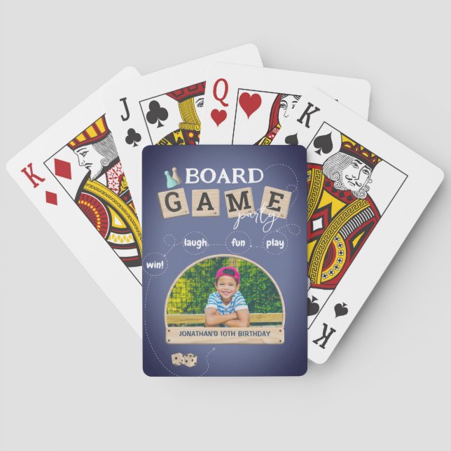 Board Game  Birthday Invitation Playing Cards (Back)