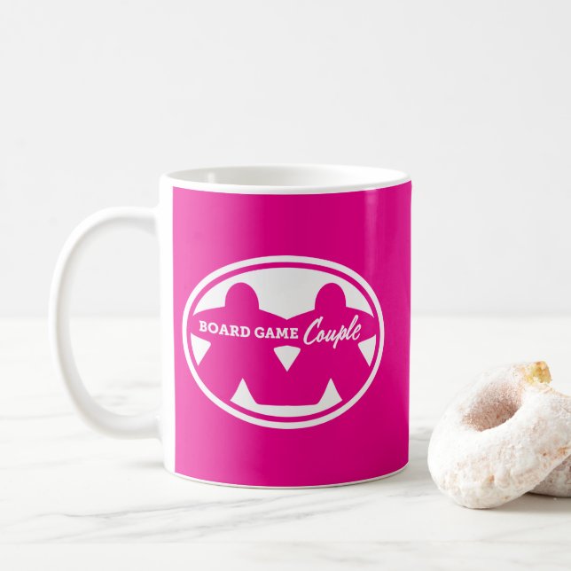 Board Game Couple White Frame Mug (With Donut)