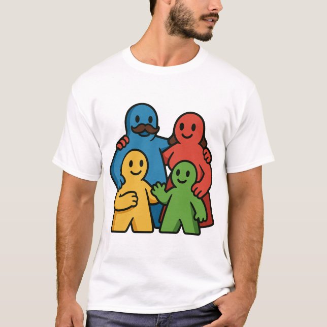 Board Game Family Cute Meeples Gaming Night T-Shirt (Front)