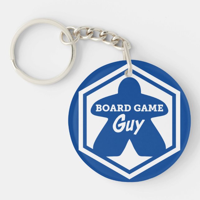 Board Game Guy White Frame Keychain (Front)