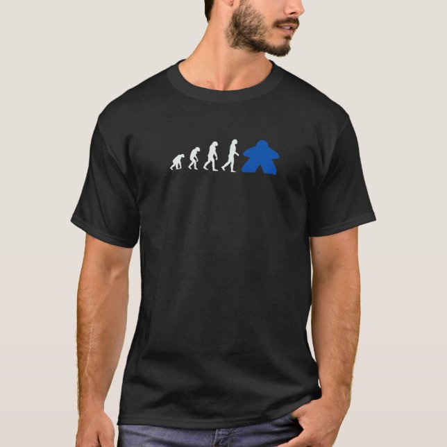 Board Game Humour Evolution Meeples Token Meme Blu T-Shirt (Front)