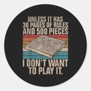 Board Game Joke Funny Board Game Classic Round Sticker