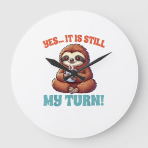 Board Game Lover Sloth Game Night Yes It Is Still Large Clock