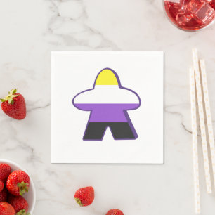 Board Game Meeple Non-Binary Pride Napkin