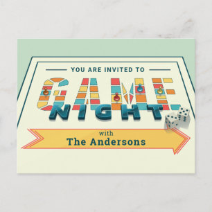 Board Game Night Invite Postcard