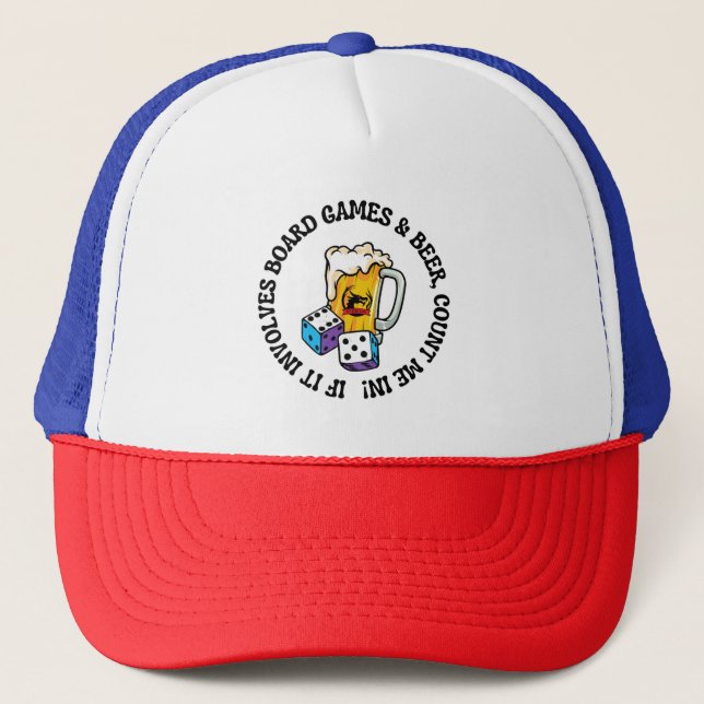 Board Games and Beer Trucker Hat (Front)