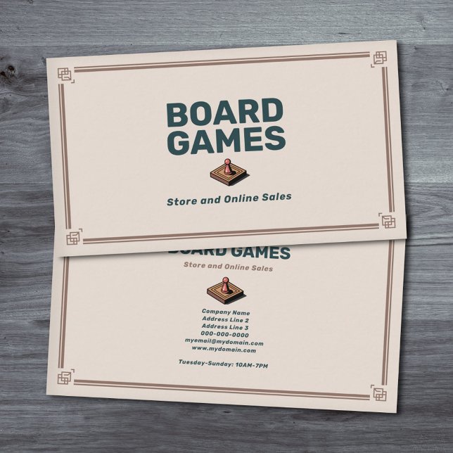 Board Games Store Business Card (Board Games Store Business Card)