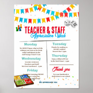 Board Games teacher appreciation week template Poster